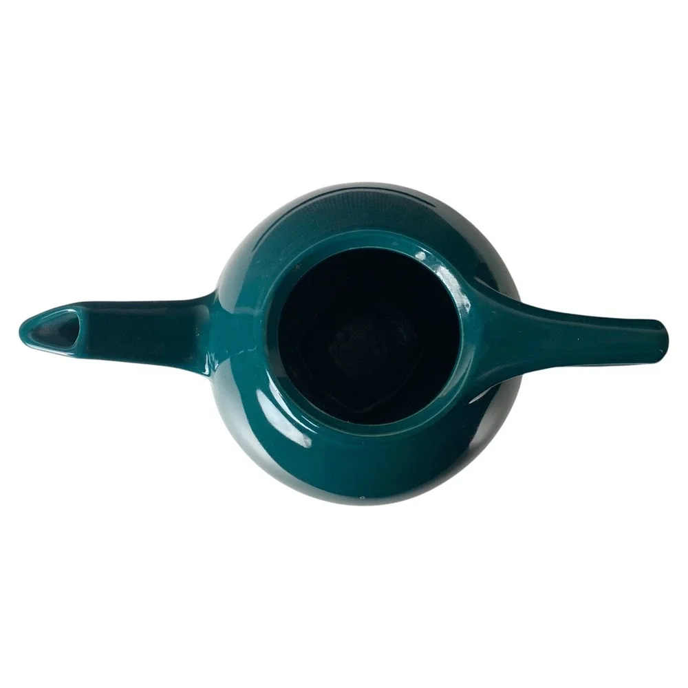 Vintage Hall China Teal Green Ceramic Teapot Base Only Made in‎ USA MCM Art Deco